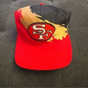 Vintage 90s Logo Athletic San Francisco 49ers Splash Snapback Wool Hat